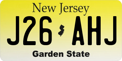 NJ license plate J26AHJ