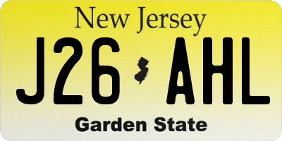 NJ license plate J26AHL