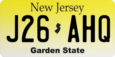 NJ license plate J26AHQ