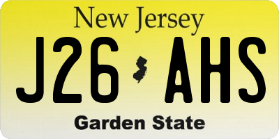 NJ license plate J26AHS