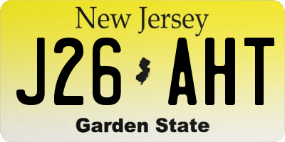NJ license plate J26AHT