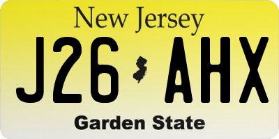 NJ license plate J26AHX
