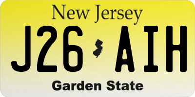 NJ license plate J26AIH