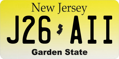 NJ license plate J26AII