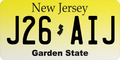 NJ license plate J26AIJ