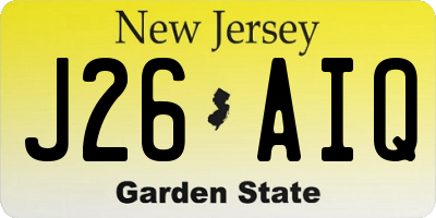 NJ license plate J26AIQ