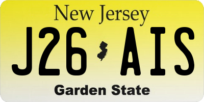 NJ license plate J26AIS
