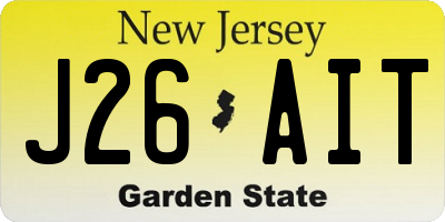 NJ license plate J26AIT