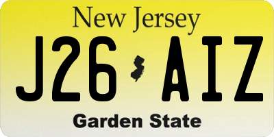 NJ license plate J26AIZ