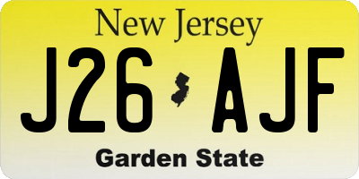 NJ license plate J26AJF