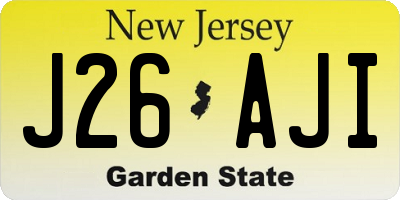NJ license plate J26AJI