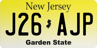 NJ license plate J26AJP