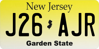 NJ license plate J26AJR