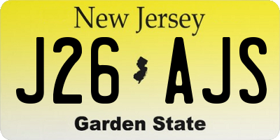NJ license plate J26AJS