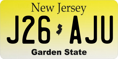 NJ license plate J26AJU