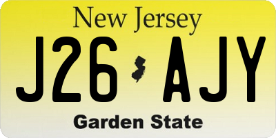 NJ license plate J26AJY