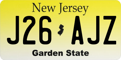NJ license plate J26AJZ