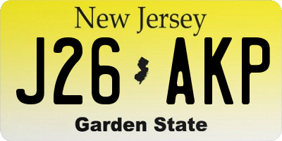 NJ license plate J26AKP