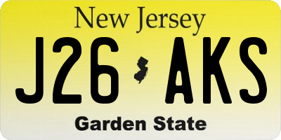 NJ license plate J26AKS