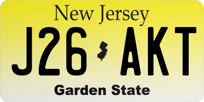 NJ license plate J26AKT