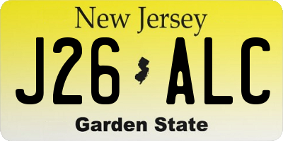 NJ license plate J26ALC