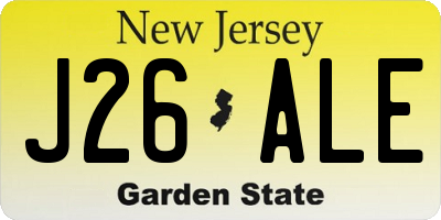 NJ license plate J26ALE
