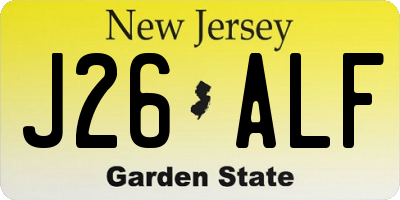 NJ license plate J26ALF