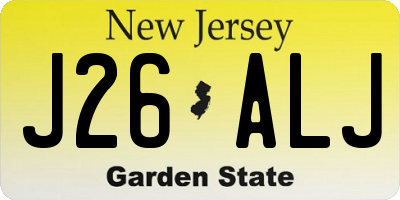 NJ license plate J26ALJ