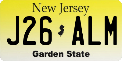 NJ license plate J26ALM