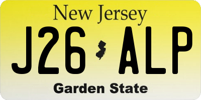 NJ license plate J26ALP