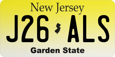 NJ license plate J26ALS