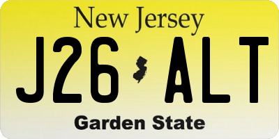 NJ license plate J26ALT