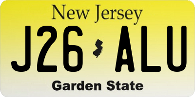 NJ license plate J26ALU