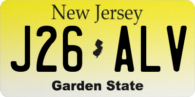 NJ license plate J26ALV