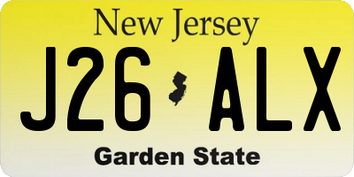 NJ license plate J26ALX