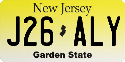 NJ license plate J26ALY