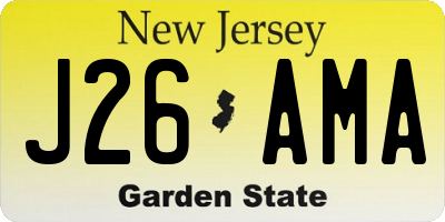 NJ license plate J26AMA