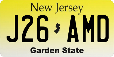 NJ license plate J26AMD