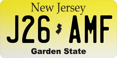 NJ license plate J26AMF