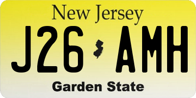 NJ license plate J26AMH