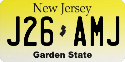NJ license plate J26AMJ