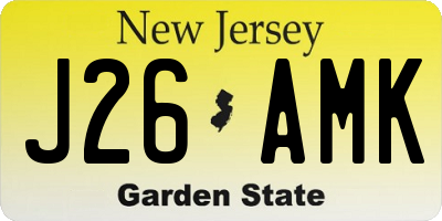 NJ license plate J26AMK