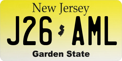 NJ license plate J26AML