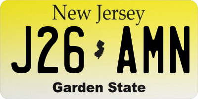 NJ license plate J26AMN
