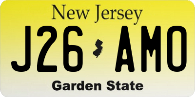 NJ license plate J26AMO