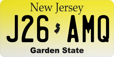NJ license plate J26AMQ