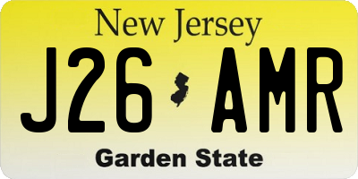 NJ license plate J26AMR