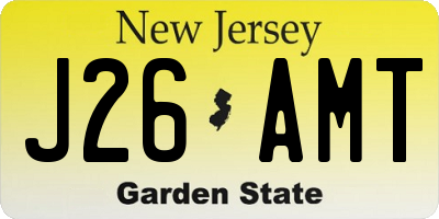 NJ license plate J26AMT
