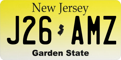 NJ license plate J26AMZ