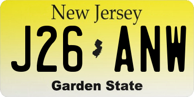 NJ license plate J26ANW